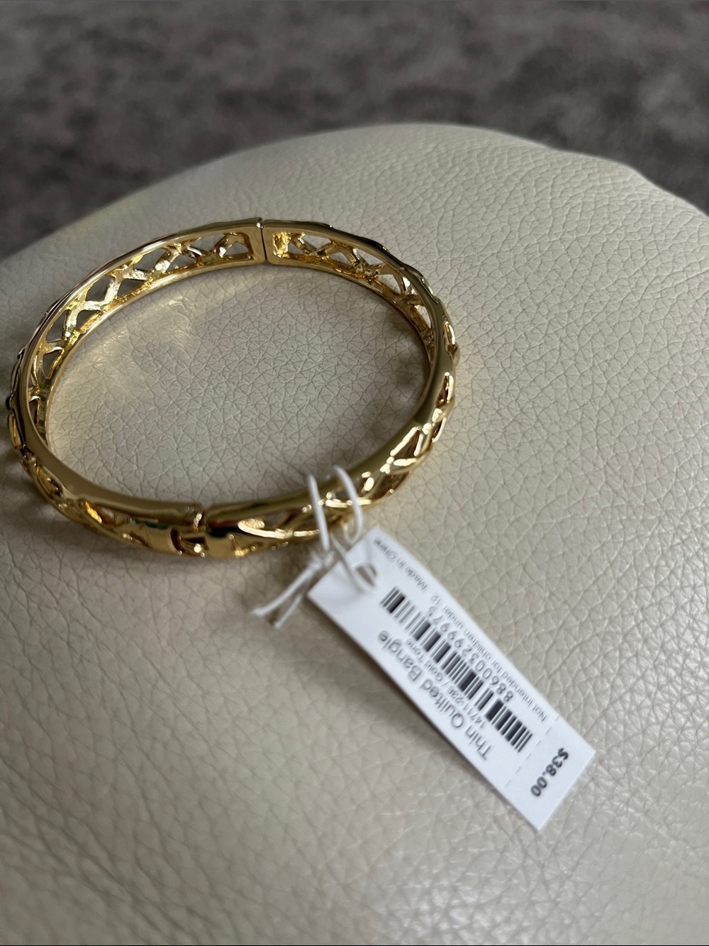 Vera Bradley Gold Filigree Hinge Bangle Bracelet - new!  Open easily. OSFM.